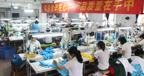 门徒娱乐运动服生产车间